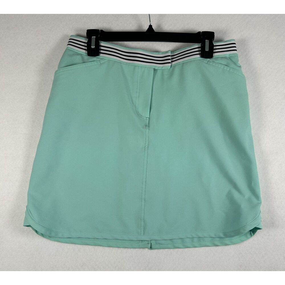 GGblue Luxe Sport Mint Green Golf Skort Tennis Skirt Striped Waistband Size 10